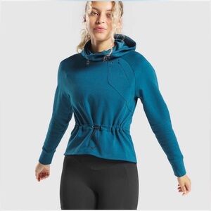 Gymshark Teal Drawstring Waist Hooded Sweatshirt